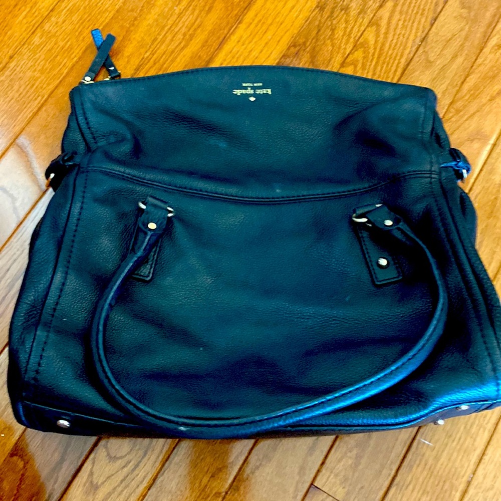 Large Good Condition Genuine Leather Black Kate Spade shoulder bag